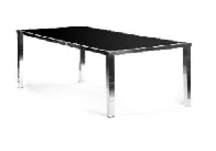 Metropolitan Dining Table - Silver w/Black (Sample)